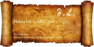 Hanula Liána névjegykártya